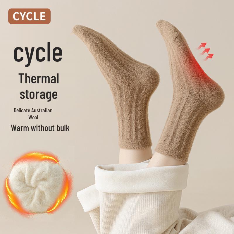 Australian Women's Mid-Calf Velvet Socks: Fleece-Lined, Thick Imitation Cashmere, Cozy Winter Sleepwear.