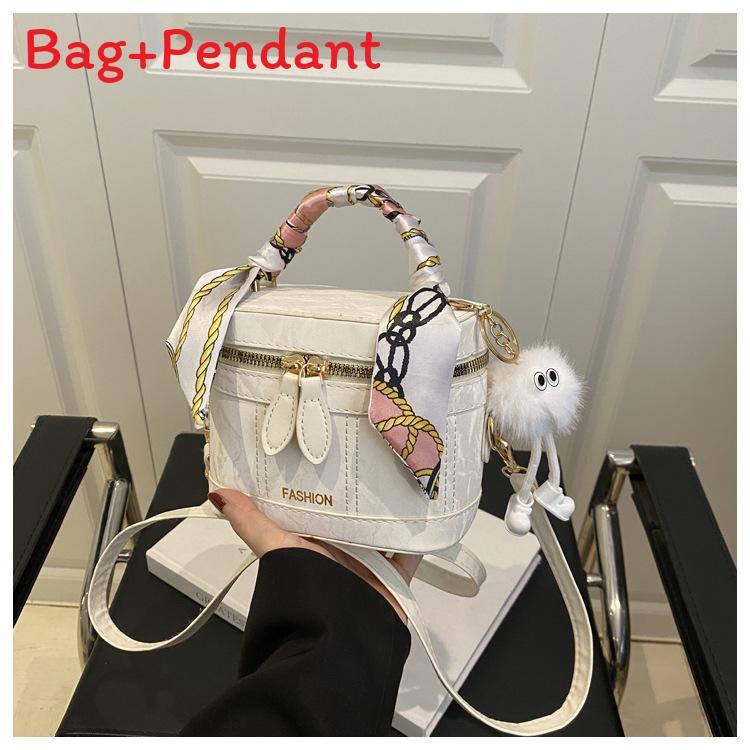 Street Style Small Bucket Bag For Women With Zipper Closure And Phone Pocket