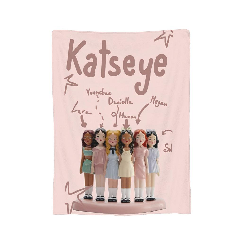 Kpop Katseye Blankets Coral Fleece Plush Spring/Autumn Music  Multifunction Lightweight Throw Blankets for Bed Car Rug Piece