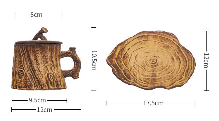 

Handmade Stoneware Coffee Cup with Handle Handmade Coffee Mug Creative Retro Art Raft Cup Japanese Style 201-300ml