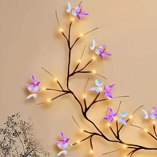 LED Rattan Lamp Energy-saving USB Powered Easy to Install Butterfly String Light Romantic Interior Lighting Indoor/Outdoor Decor