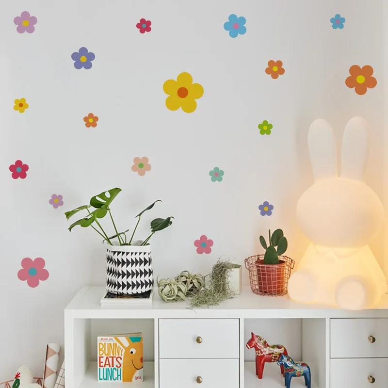 Children's Bedroom Wall Stickers Kindergarten Decoration Bedroom Accessories Colorful Flowers Wall Decorations Living Room
