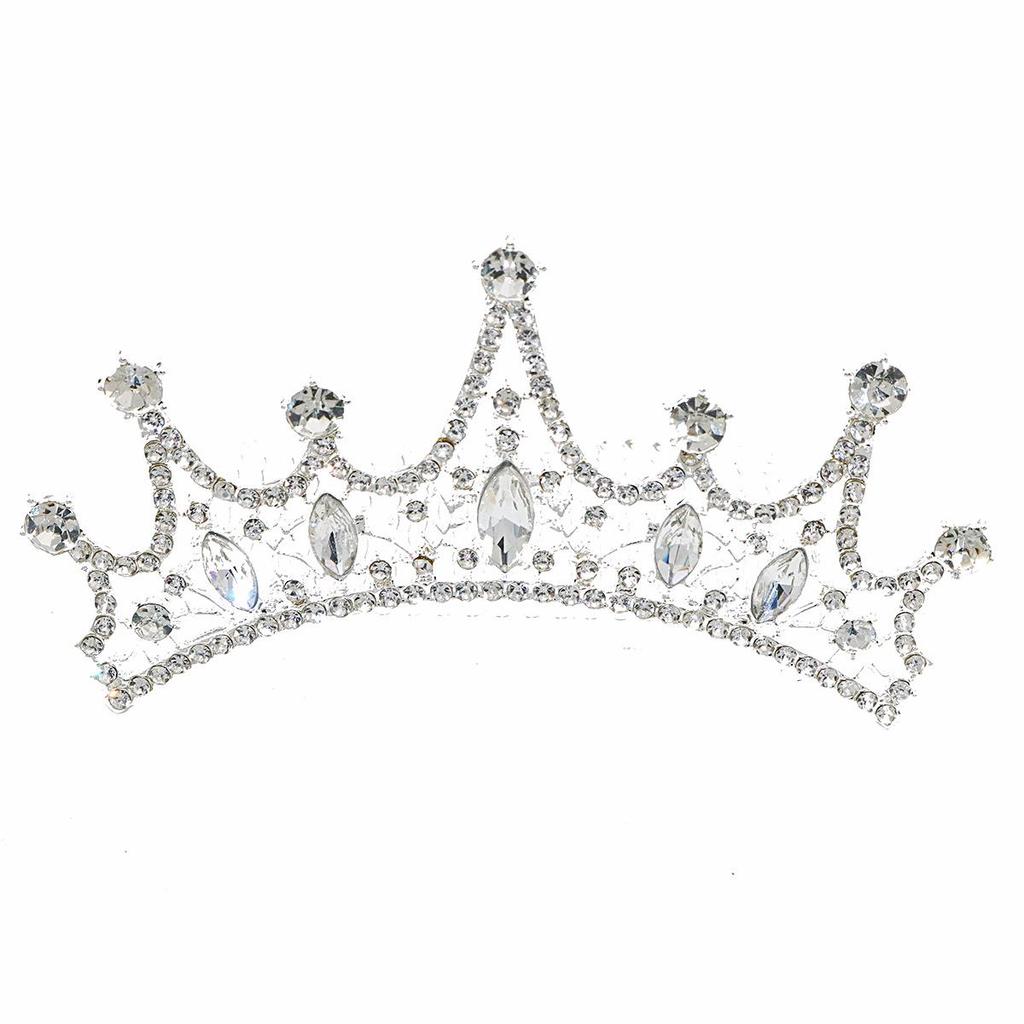 Silver-Plated Alloy Bridal Crown Headpiece - European & American Wedding Dress Accessory