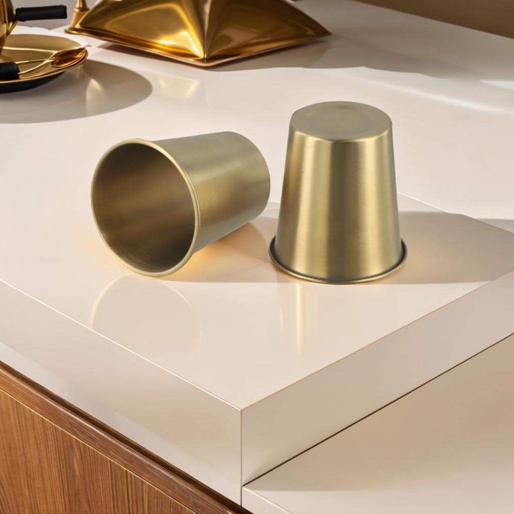 Sleek and Stylish 2PC 300 Ml Copper Drinking Water Glass Cup Tumbler Mug