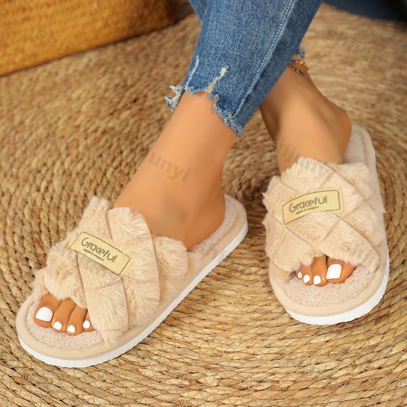 Fashion Couple Indoor Home Shoes 2025 Autumn Winter Warm Comfortable Women's Floor Slippers Fashion Non Slip Plush Men's Cotton Slippers