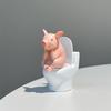 1PC Cute Cartoon Toilet Pig Cat Ornament Desktop Makeup Room Decoration Crafts Home Creative Small Ornaments
