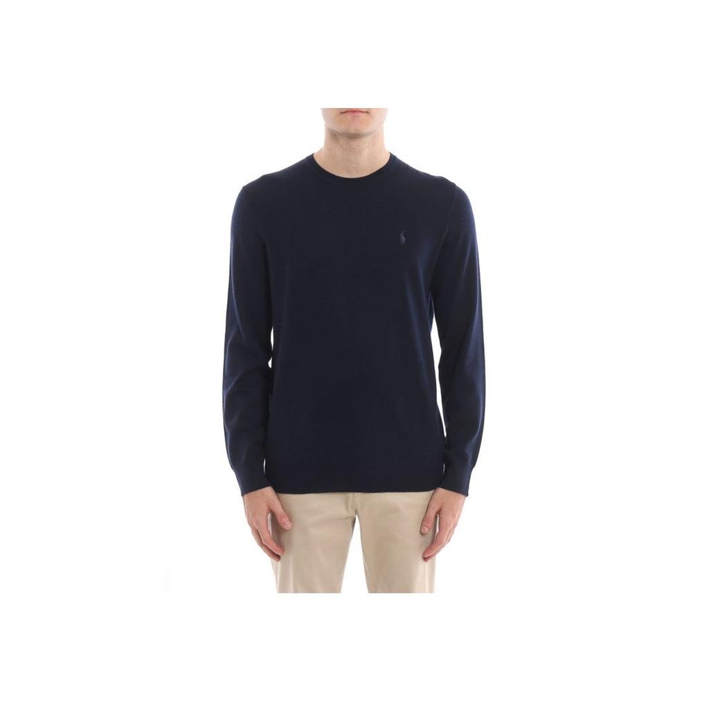 Polo Ralph Lauren Embroidered Logo Crew Neck Long Sleeve Sweater Men Sweater Dark-Blue 710714346-002