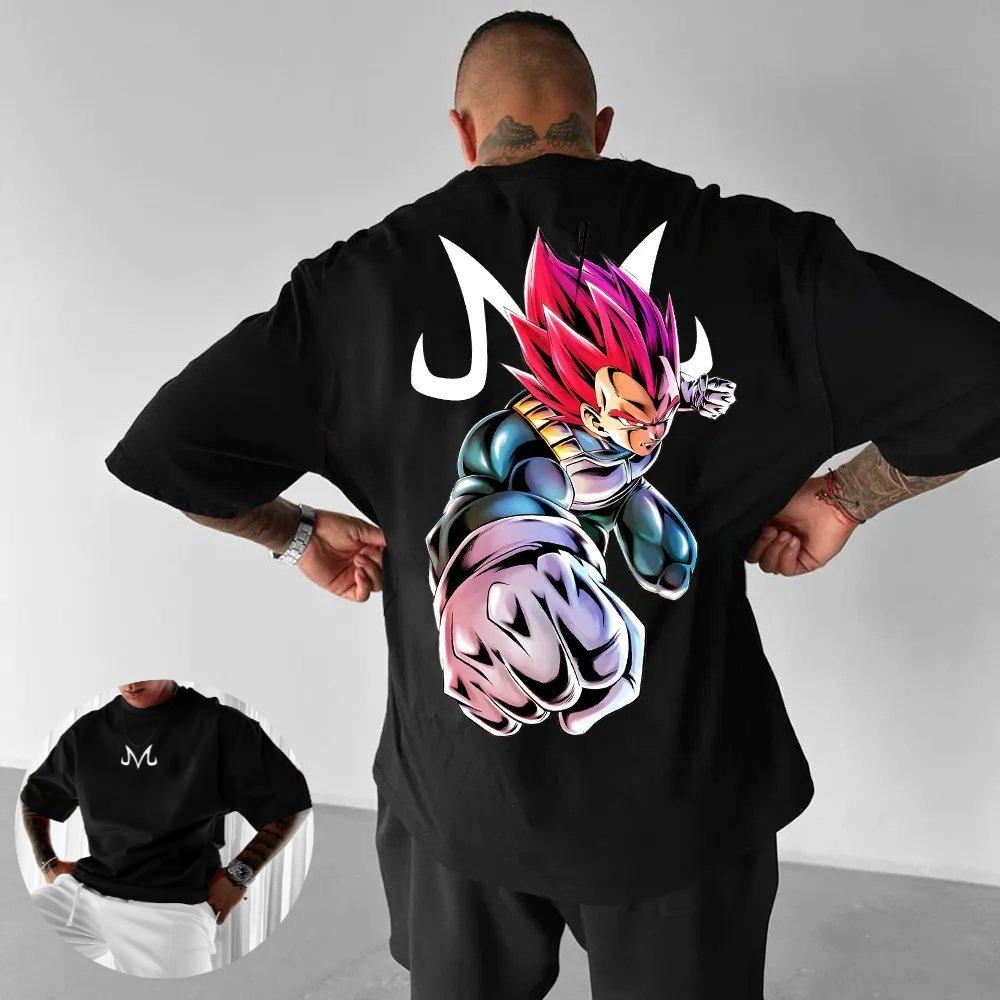 Dragon Ball Stampa Sun Wukong Harajuku T-shirt Estiva da Uomo Anime Taglia Extra Larga Retro Street Casual per Uomo e Donna