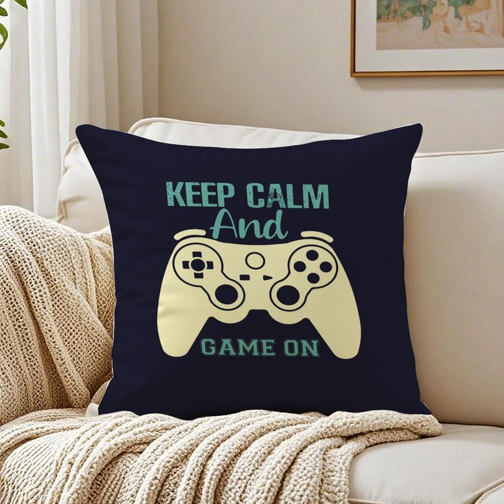 Fashion Colorful Graffiti Game G-Gamepad Cushion Cover Linen Pillowcase Soft For Sofa Bed Home Room Decor