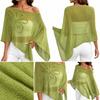 Off Shoulder Poncho Tops Sheer Design Crochet Poncho Stylish Sheer Top  Beach Wear