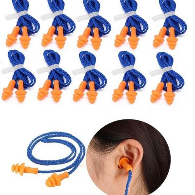 10 ks Měkký silikonový šňůrkový chránič uší Špunty do uší Jednotlivě balené Opakovaně použitelné Ochrana sluchu proti hluku Špunty do uší Chrániče sluchu