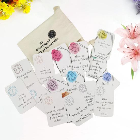 16Pcs/Set Affirmation Card Interesting Self-improvement with Storage Bag Best Friend Self-Worth Gift Birthday Card Party Supplies