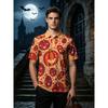 Men's Short Sleeve Polo Shirt Funny Whimsical Cartoon Duck Witch Hat Ghost Pumpkin Print Halloween Top for Party and Casual Wear