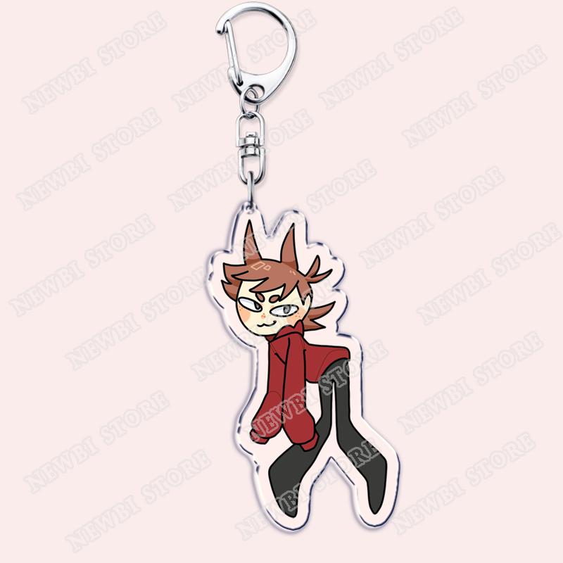 Popular Eddsworld Tord Keychains for Accessories Bag  Anime Comic Ringo Edds Meme Keyrings Jewelry Gamers Fans Friends Gifts