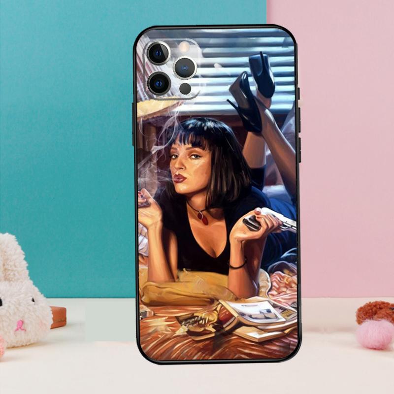 Mia Pulp Fiction Phone Case For iPhone 17 Air 16 14 13 12 11 15 Pro Max 12 13 mini 15 16 Plus 16e Cover Coque