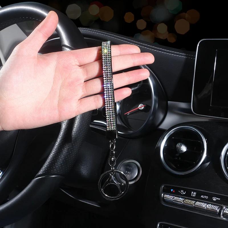 

Автомобильный брелок для ключей, блестящие автомобильные аксессуары, блестящие стразы, хрустальный шнурок для ключей, автомобильный гаджет, бриллиантовые автомобильные аксессуары для женщин