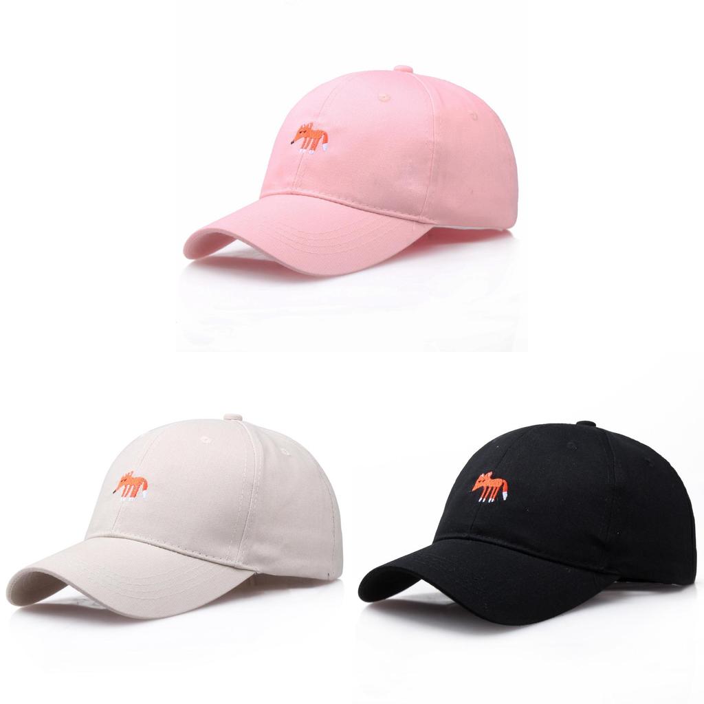 Small Fox Embroidered Baseball Cap For Women Men Adjustable Summer Fashion