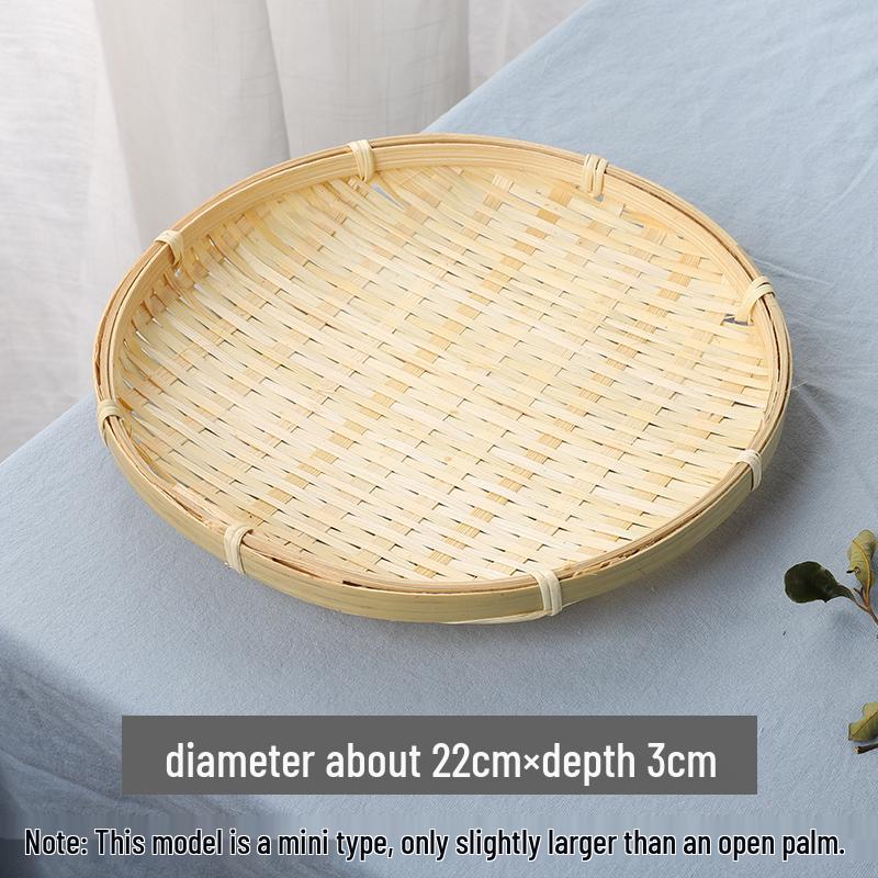 Small Handmade Bamboo Weaving Round Basket for Snacks, Pastries, or Candy
