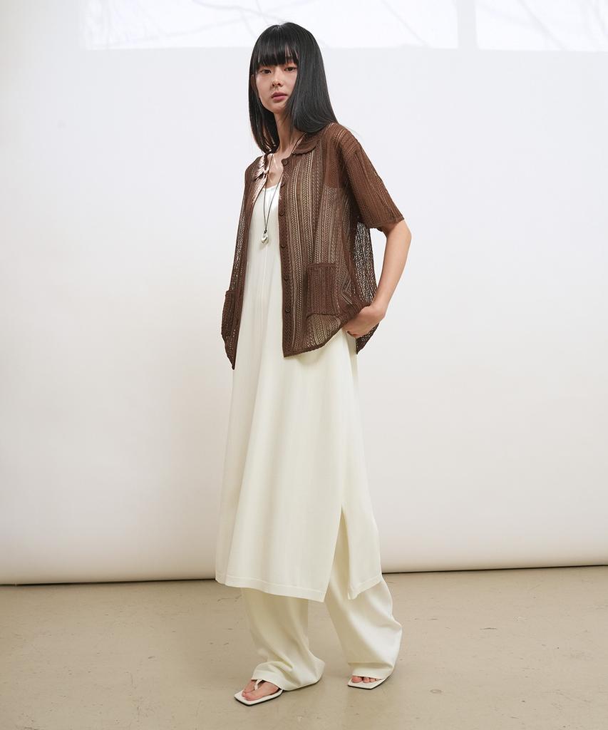 GENERALIDEA Temperature Cut Cool Semi-Wide Knit Pants [Ivory] / Gf2Lpt520