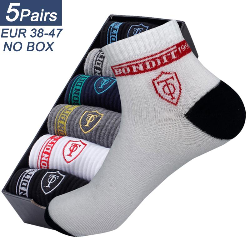 5 Paare Herren Sportsocken Polyester Baumwolle Sommer Kurze Socken Dünn Atmungsaktiv Basketball Meias EUR38-47 Business Herrensocken