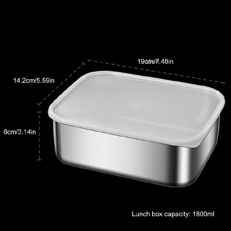Stainless Steel Food Container with Lid Large Capacity Lunch Storage Box Meal Preparation Case Crisper for Daily Use