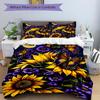 Butterflies Sunflowers Print 3Pcs Bedding Setduvet Cover With 2 Bedropillowcase Home Birthday Gift