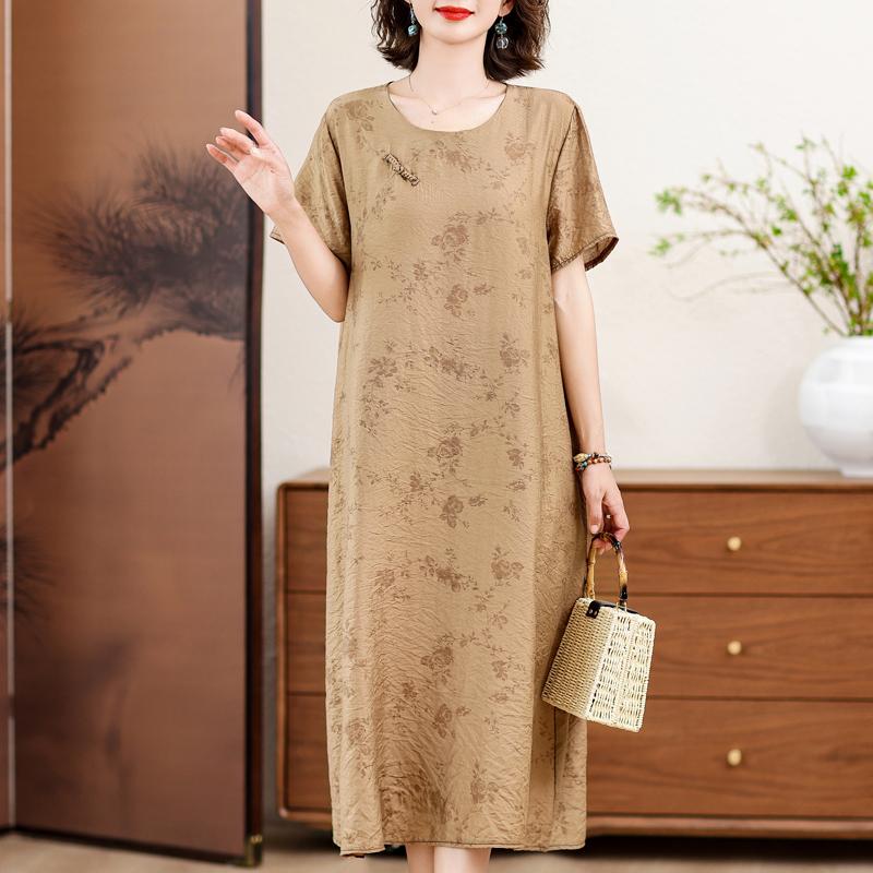 

Элегантные женские платья, летние большие размеры, повседневные свободные длинные платья с короткими рукавами, женская одежда 5XL хаки