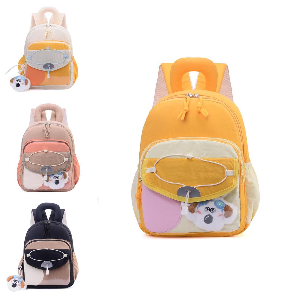 Childrens Cartoon Colorblock Backpack With Oxford Fabric For Kindergarten School Use