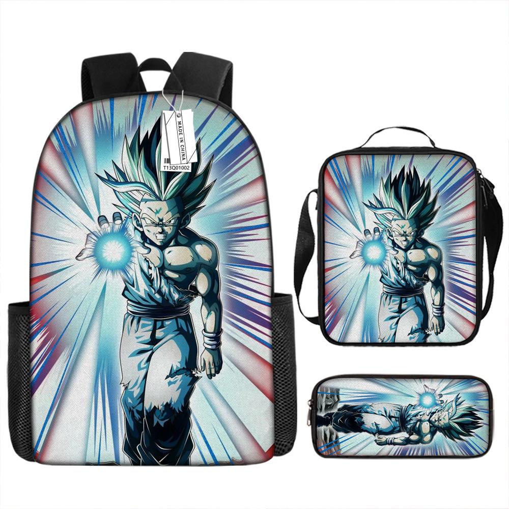 Dragon Ball Dragon Ball Student School Bag Cartoon Backpack Crossbody Bag Pencil Bag Waterproof Three-piece School Bag