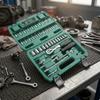 46 Pieces 46Piece Socket Wrench Set Chrome Vanadium Steel Ratchet Mechanic Tool