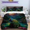 3pcs Peacock Nature Scene Duvet Cover Set - Machine Washable, Includes 1 Cover and 2 Pillowcases, No Core Included yy251013129