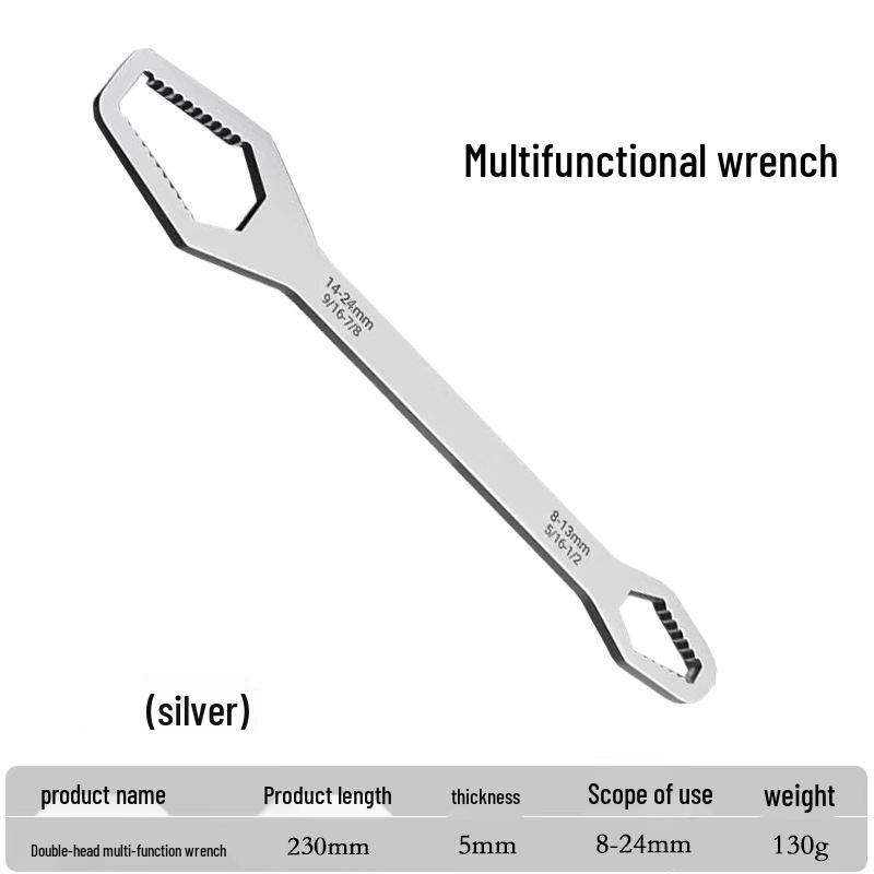 Multifunctional Self-Tightening Double-Ended Universal Wrench