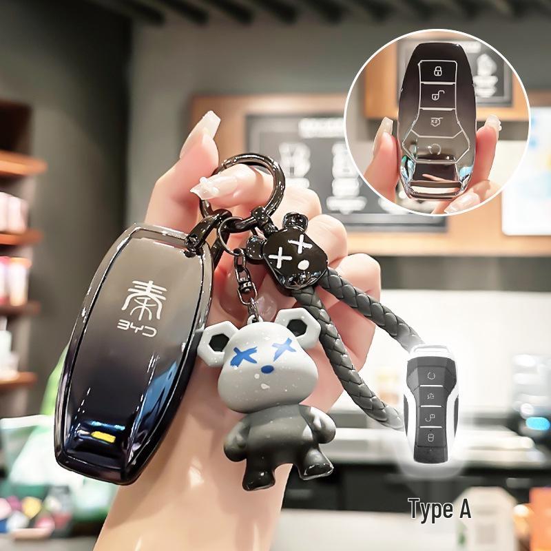 BYD Key Case for Han, Dolphin, Seagull, Mini, Yuan, Tang, Song Pro, and Qin Plus.