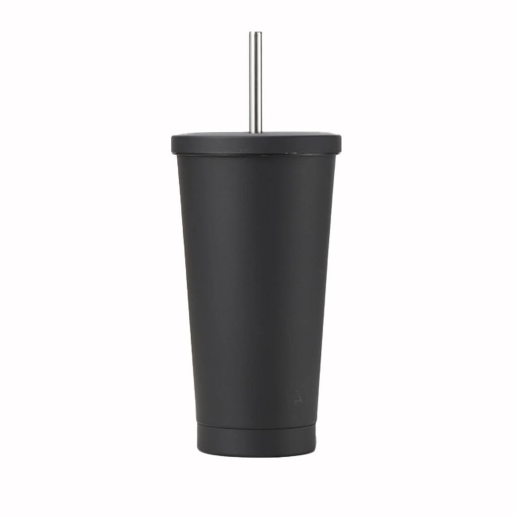 500/750ml Coffee Cup 304 Stainless Steel Double -layer Thermal Mug Cooling Drinks Straw Cup Portable Coffee Tea Mug Water Bottle