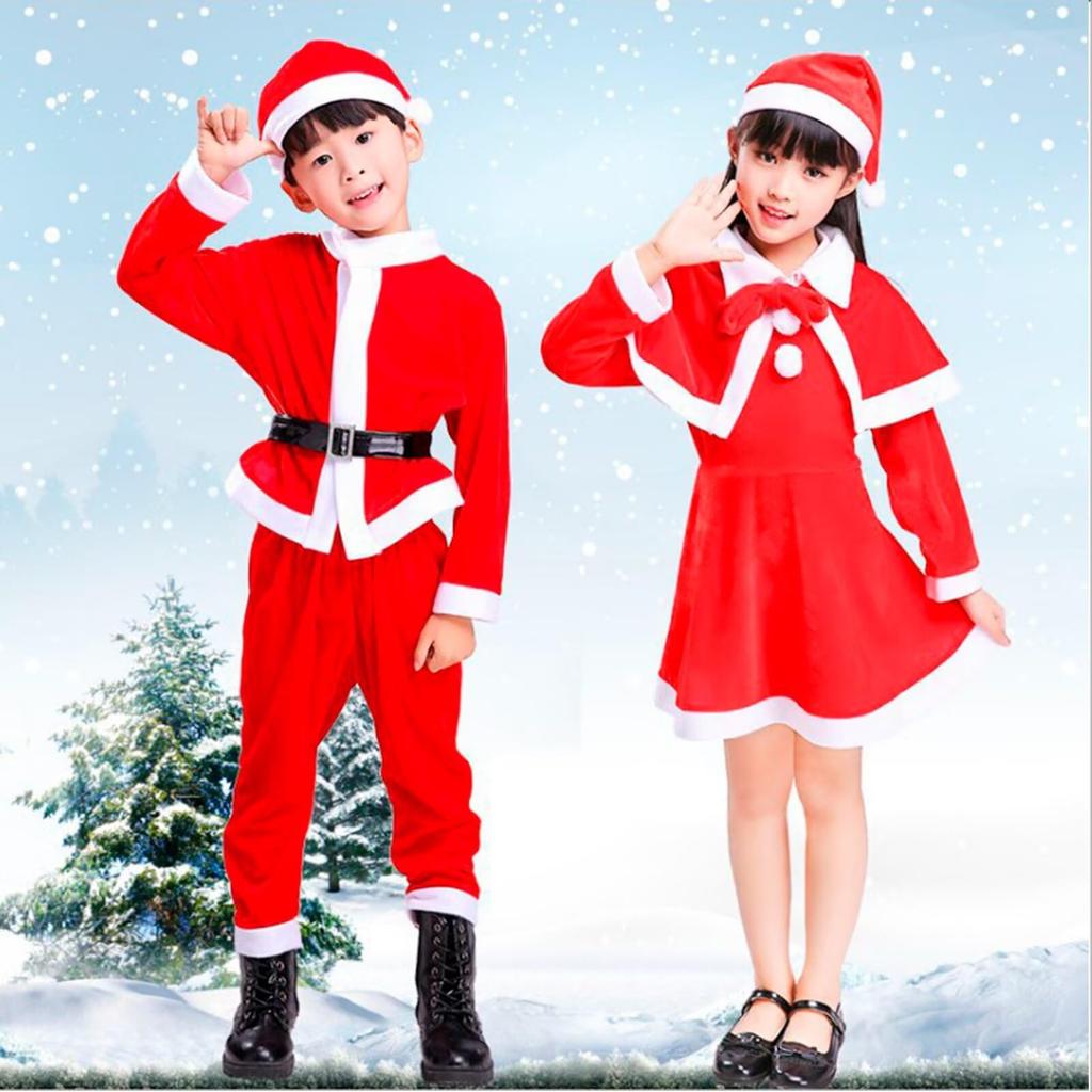 Vasarhely Santa Claus Cosplay Costume for Boys and Fluffy Santa Cosplay Costume for Events and Recitals Kids, Girls, Material, Children's Set, Gift,