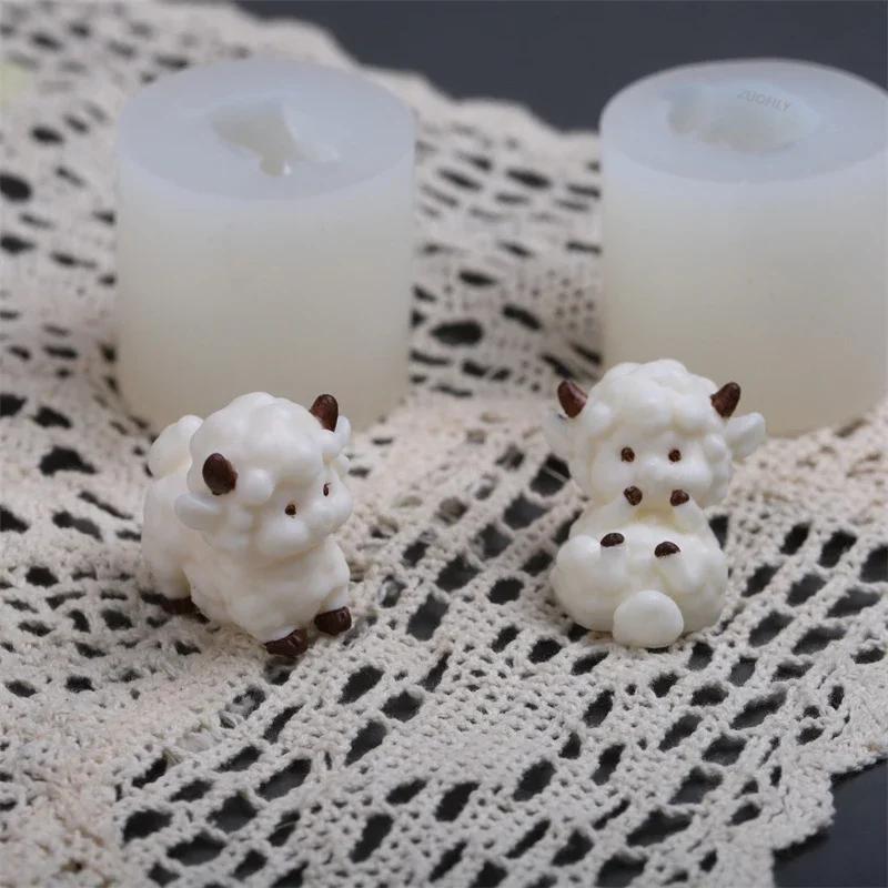 New 3D Cartoon Lamb Silicone Mold Easter Sheep Shaped Candle Molds DIY Plaster Chocolate Cake Decoration Mould Baking Tools