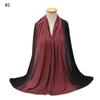 Fashion Elastic Mercerized Cotton Modal Headscarf Hand Painted Dyeing Two Color Gradient Scarf Muslim Woman Cotton Jersey Hijabs