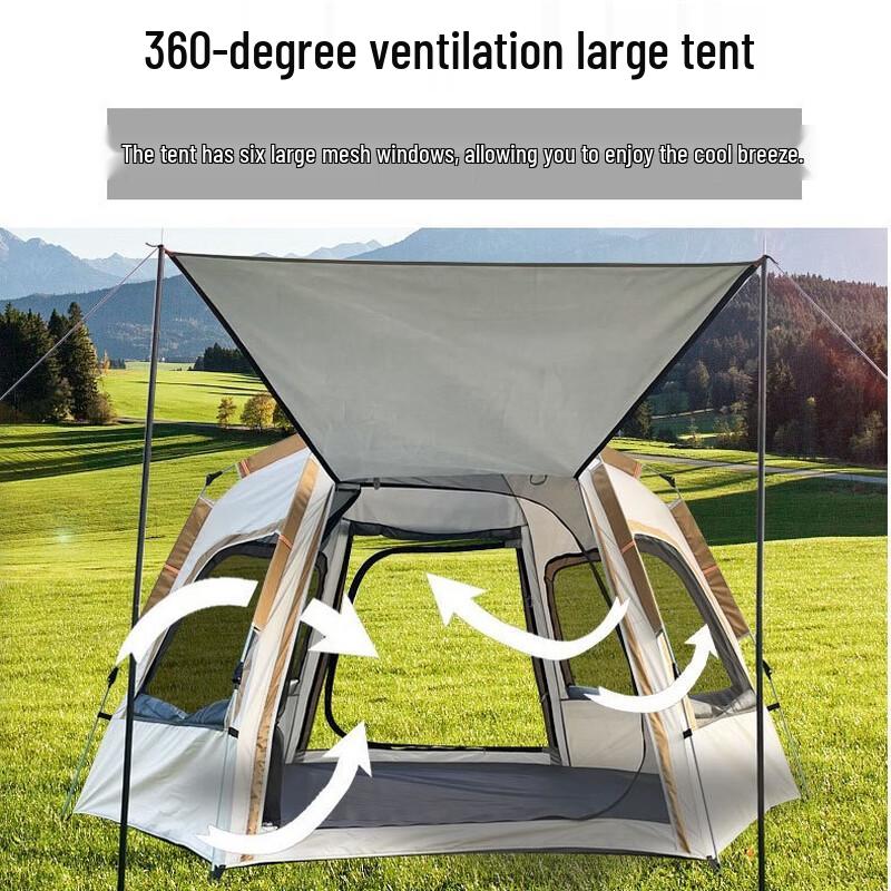 ZISIZ Outdoor Folding Hexagonal Camping Tent