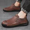 Herren Slipper Bequeme Leder-Freizeitschuhe Niedrige Freizeitschuhe Große Größen 39-46