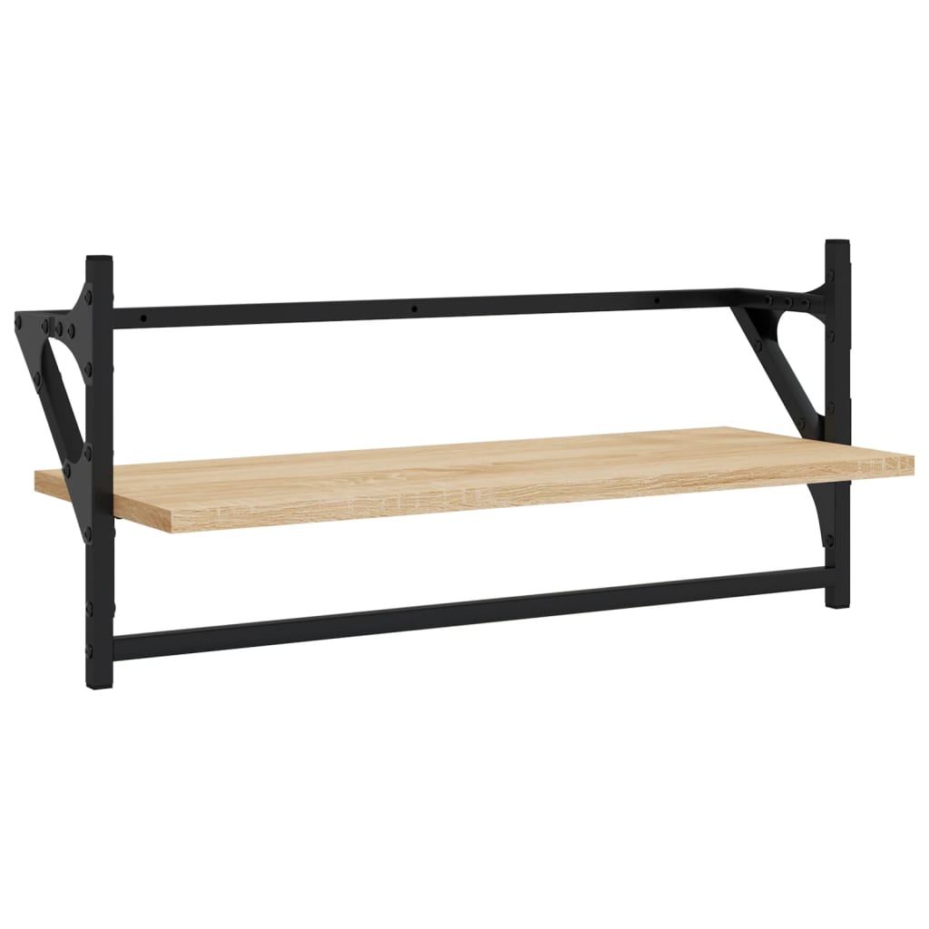 6 Piece Wall Shelf Set with Bars Sonoma Oak Wood Based Material
