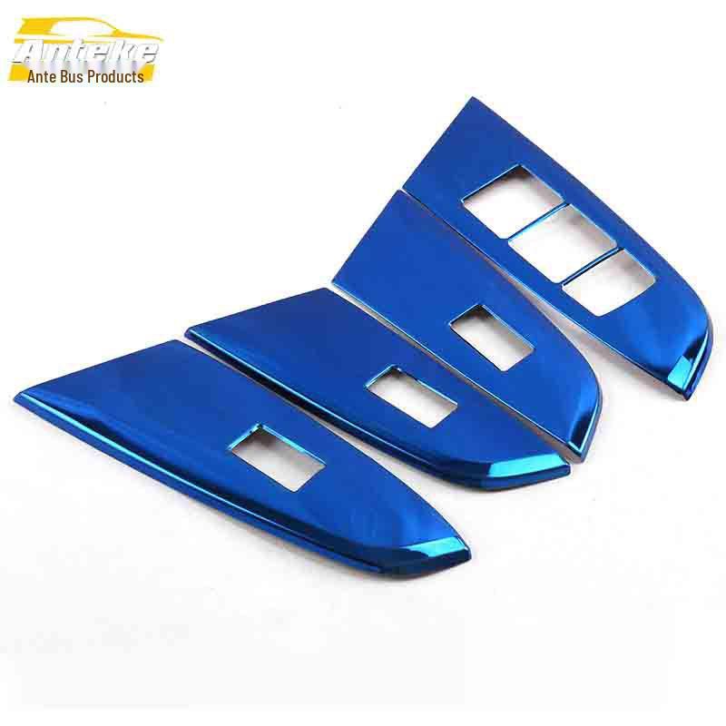 GS8 Glass Lift Stainless Steel Window Armrest Switch Decorative Frame Sequin Car Accessory