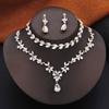 Gorgeous Jewelry Set for Women 3Pack Fashion Earrings Bracelets Choker Necklace Sets Accessory for Prom Bridal Wedding