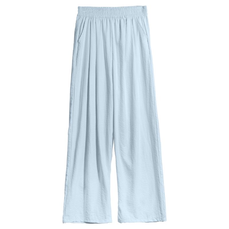 Women's Ice Silk White Wide-Leg Pants - Summer 2025 Collection