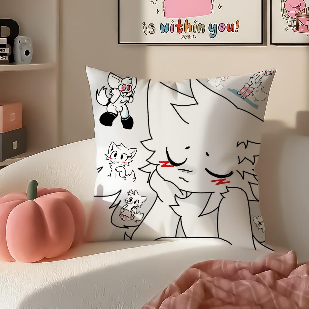 BBoykisser Silly Cat Cute Cushion Cover Pillowcase Short Plush Invisible Zipper Room Sofa Cushion Cover
