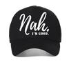 Mens Nah Im Good Graphic mesh baseball cap summer Casual Style Breathable Snapback hat unisex Adjustable Sports trucker Caps