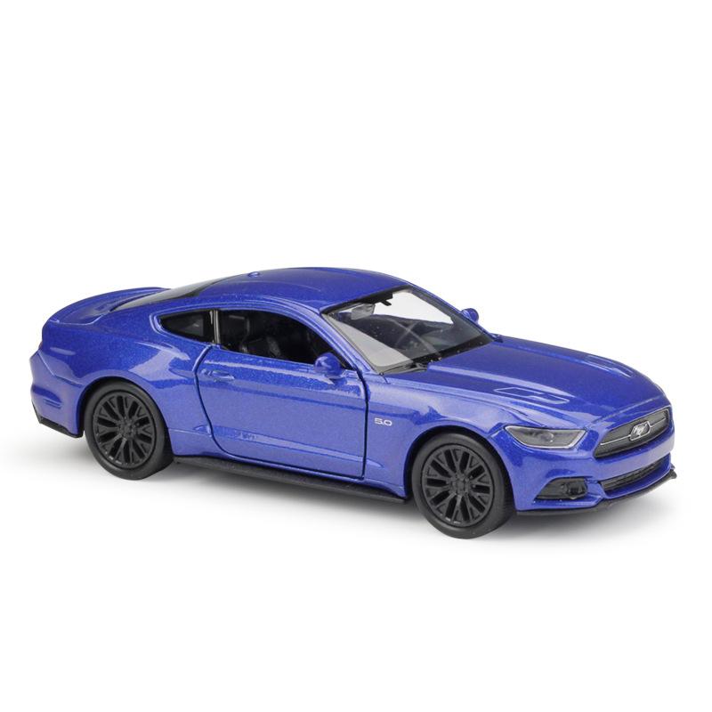 Welly 1/24 Ford Mustang GT 2015 Сплавная Модель Автомобиля Литая Игрушечная Машина Высокая Симуляция Автомобили Игрушки для Детей Детские Подарки синий