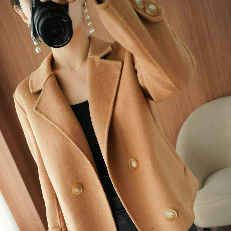 Single-sided Woolen Coat Women's Short Fashion Casual Small Suit Woolen Coat Short