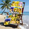 Custom Name Personalized Saint Seiya Print Beach Towel, for Trip Camping Beach Party Home Decor, Birthday Gift for Family & Friends