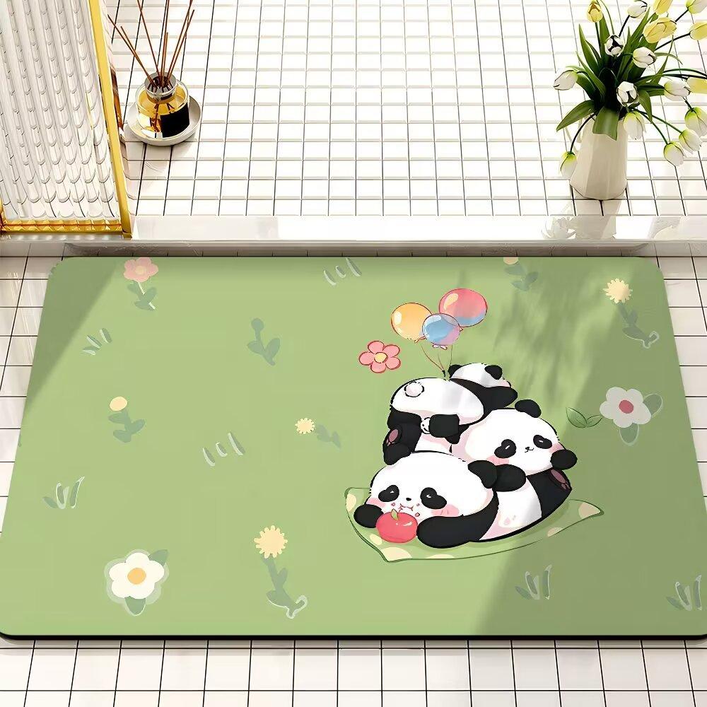 

Коврик для ванной с изображением забавного животного из мультфильма, впитывающий быстросохнущий коврик для туалетной двери, нескользящий, простой в управлении коврик для ног 40*60cm【TPR2.5MM】