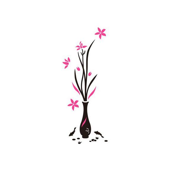 Rose Vase Acrylic Mirror Wall Stickers Plum Blossom DIY Art Wall Decal Living Room Bedroom Home Flower Wallpaper Decor